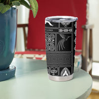 Papua New Guinea Heritage Motif Tumbler Cup Black Version LT05 - Polynesian Pride