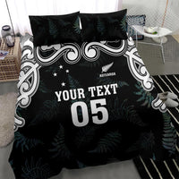 Custom New Zealand Fern Women Rugby Bedding Set Maori Pattern