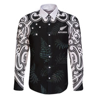 Custom New Zealand Fern Women Rugby Family Matching Mermaid Dress and Hawaiian Shirt Maori Pattern