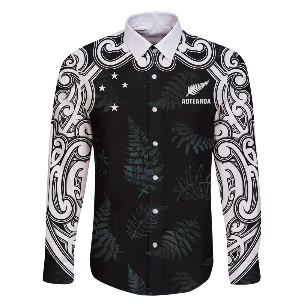 Custom New Zealand Fern Women Rugby Family Matching Off Shoulder Short Dress and Hawaiian Shirt Maori Pattern