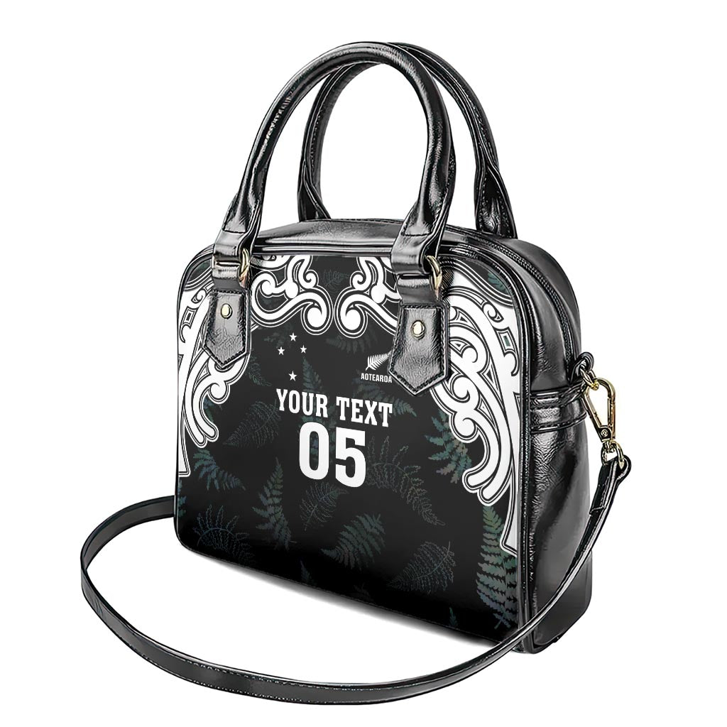 Custom New Zealand Fern Women Rugby Shoulder Handbag Maori Pattern
