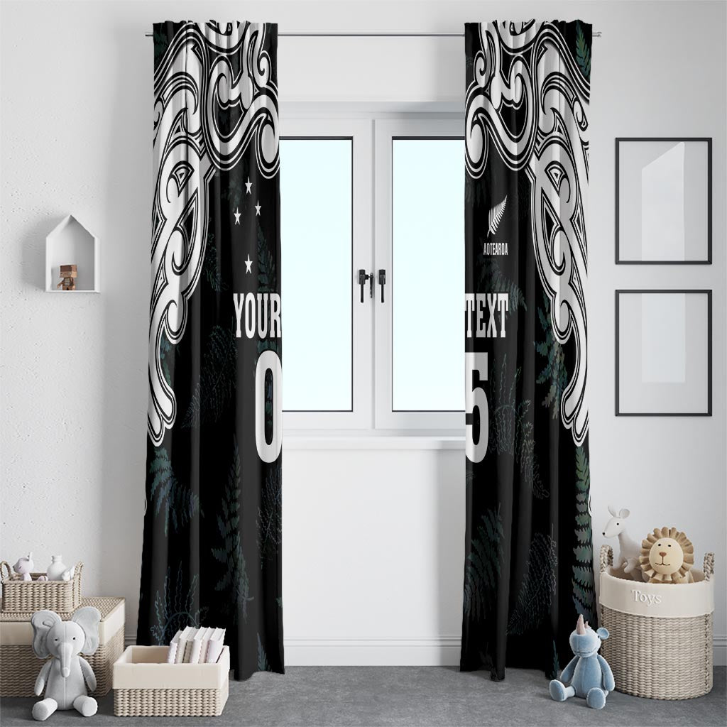 Custom New Zealand Fern Women Rugby Window Curtain Maori Pattern