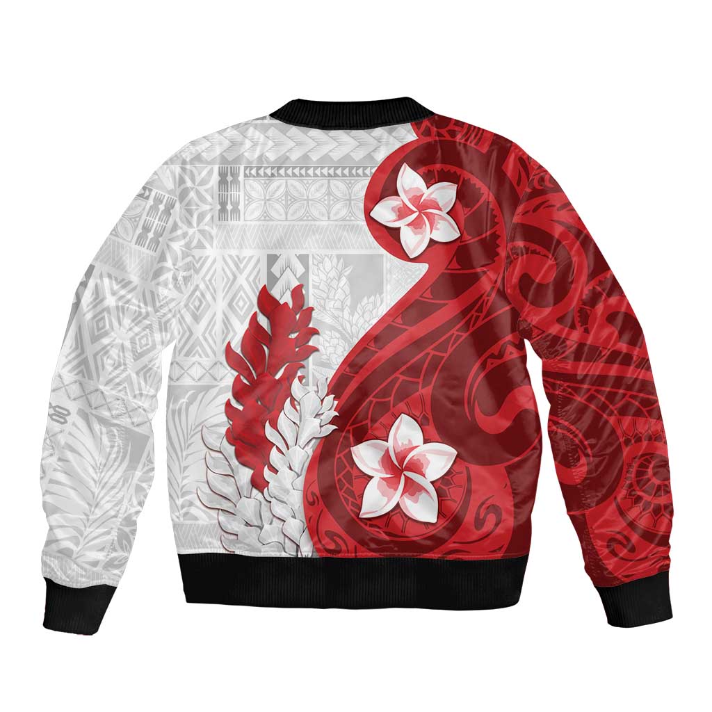 Samoa Teuila 2024 Bomber Jacket Samoan Siapo Pattern Red Version