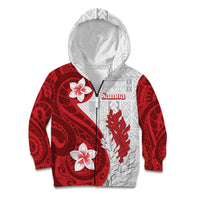 Samoa Teuila 2024 Kid Hoodie Samoan Siapo Pattern Red Version