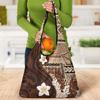 Samoa Teuila 2024 Grocery Bag Samoan Siapo Pattern Brown Version