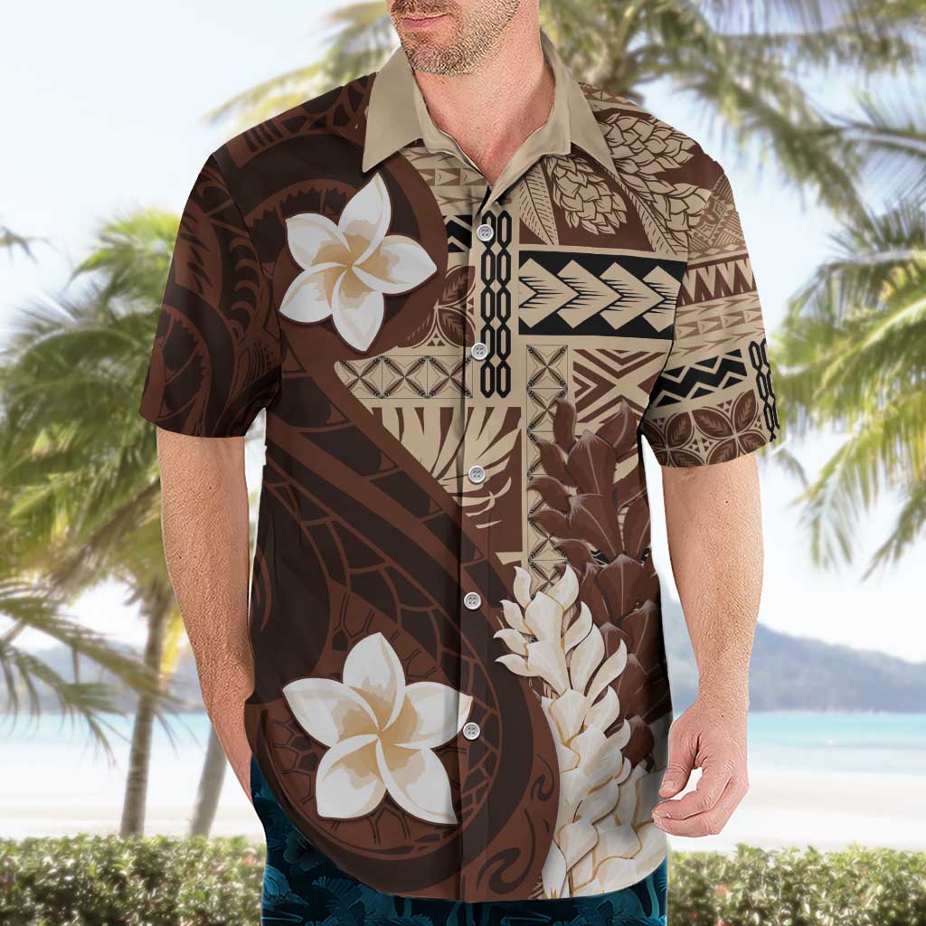 Samoa Teuila 2024 Hawaiian Shirt Samoan Siapo Pattern Brown Version