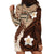 Samoa Teuila 2024 Hoodie Dress Samoan Siapo Pattern Brown Version