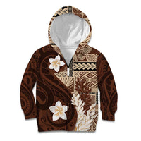 Samoa Teuila 2024 Kid Hoodie Samoan Siapo Pattern Brown Version