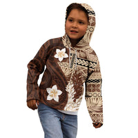 Samoa Teuila 2024 Kid Hoodie Samoan Siapo Pattern Brown Version