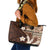 Samoa Teuila 2024 Leather Tote Bag Samoan Siapo Pattern Brown Version