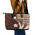 Samoa Teuila 2024 Leather Tote Bag Samoan Siapo Pattern Brown Version