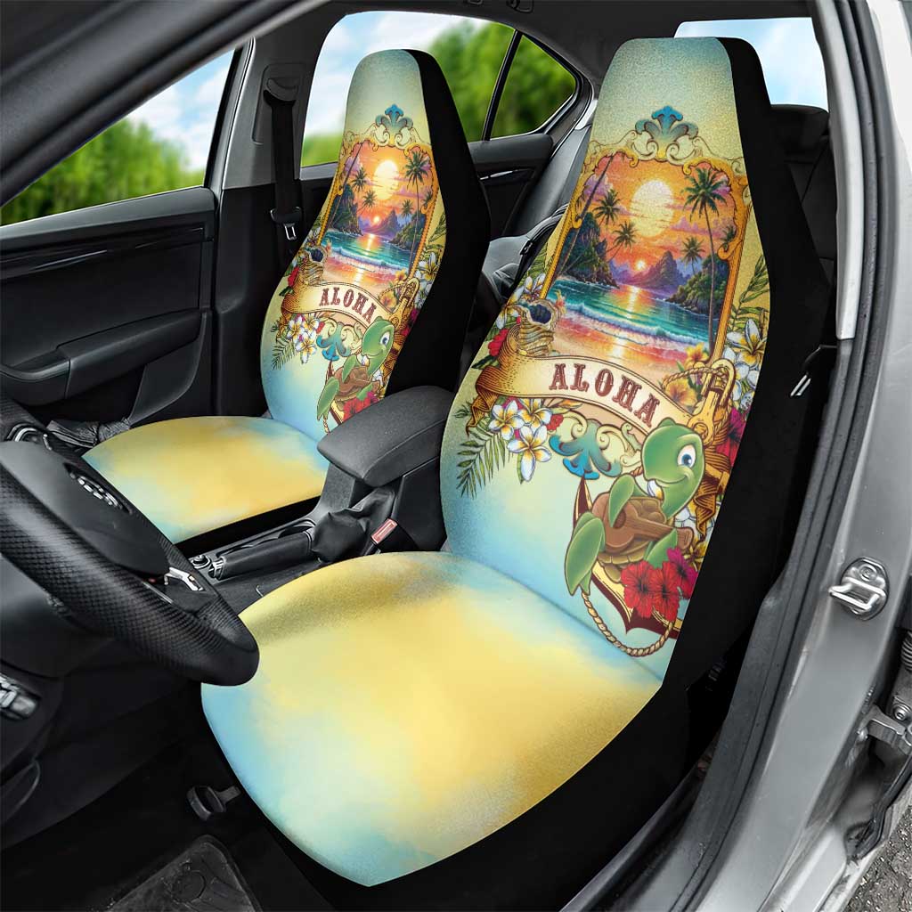 Aloha Hawaii Turtle Car Seat Cover Retro Style - Polynesian Pride