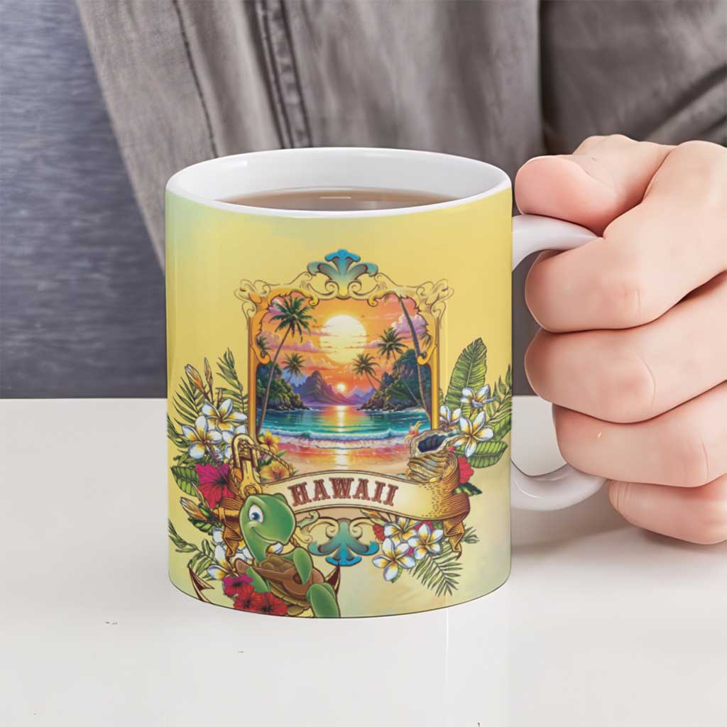 Aloha Hawaii Turtle Ceramic Mug Retro Style - Polynesian Pride