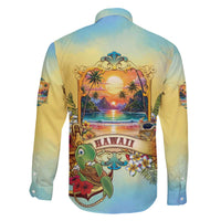Aloha Hawaii Turtle Family Matching Off The Shoulder Long Sleeve Dress and Hawaiian Shirt Retro Style LT05 - Polynesian Pride