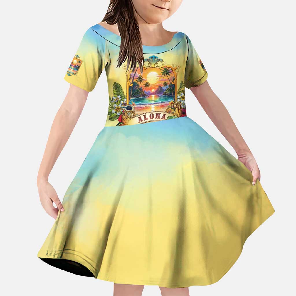 Aloha Hawaii Turtle Family Matching Off Shoulder Maxi Dress and Hawaiian Shirt Retro Style - Polynesian Pride