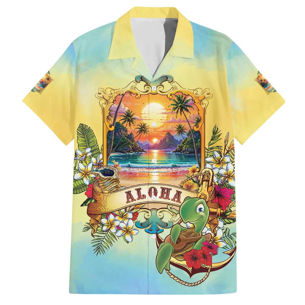 Aloha Hawaii Turtle Family Matching Off Shoulder Short Dress and Hawaiian Shirt Retro Style - Polynesian Pride