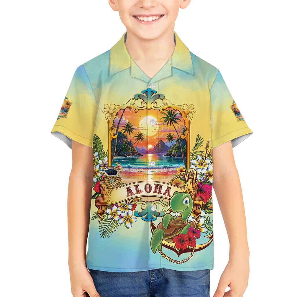 Aloha Hawaii Turtle Family Matching Summer Maxi Dress and Hawaiian Shirt Retro Style - Polynesian Pride