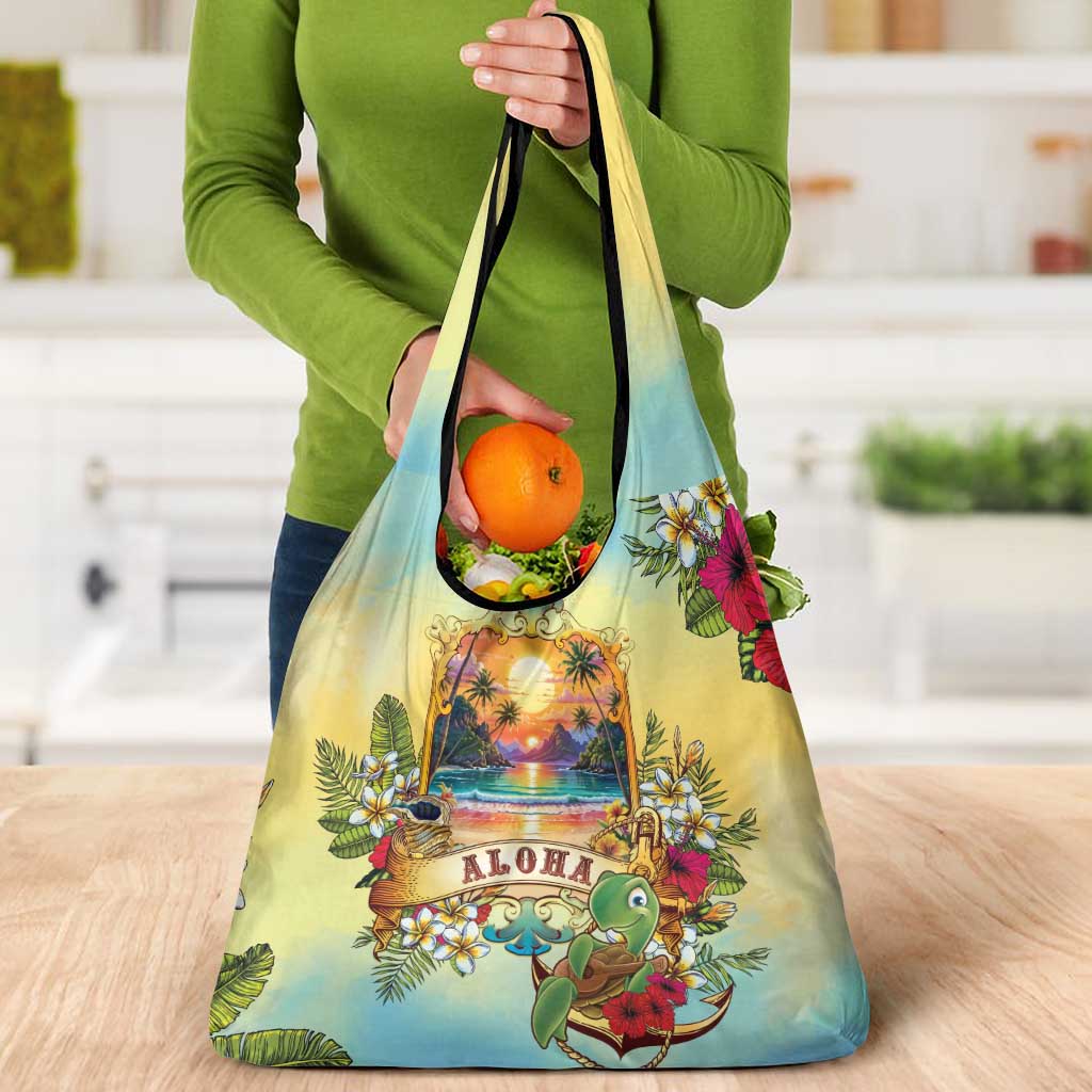 Aloha Hawaii Turtle Grocery Bag Retro Style - Polynesian Pride