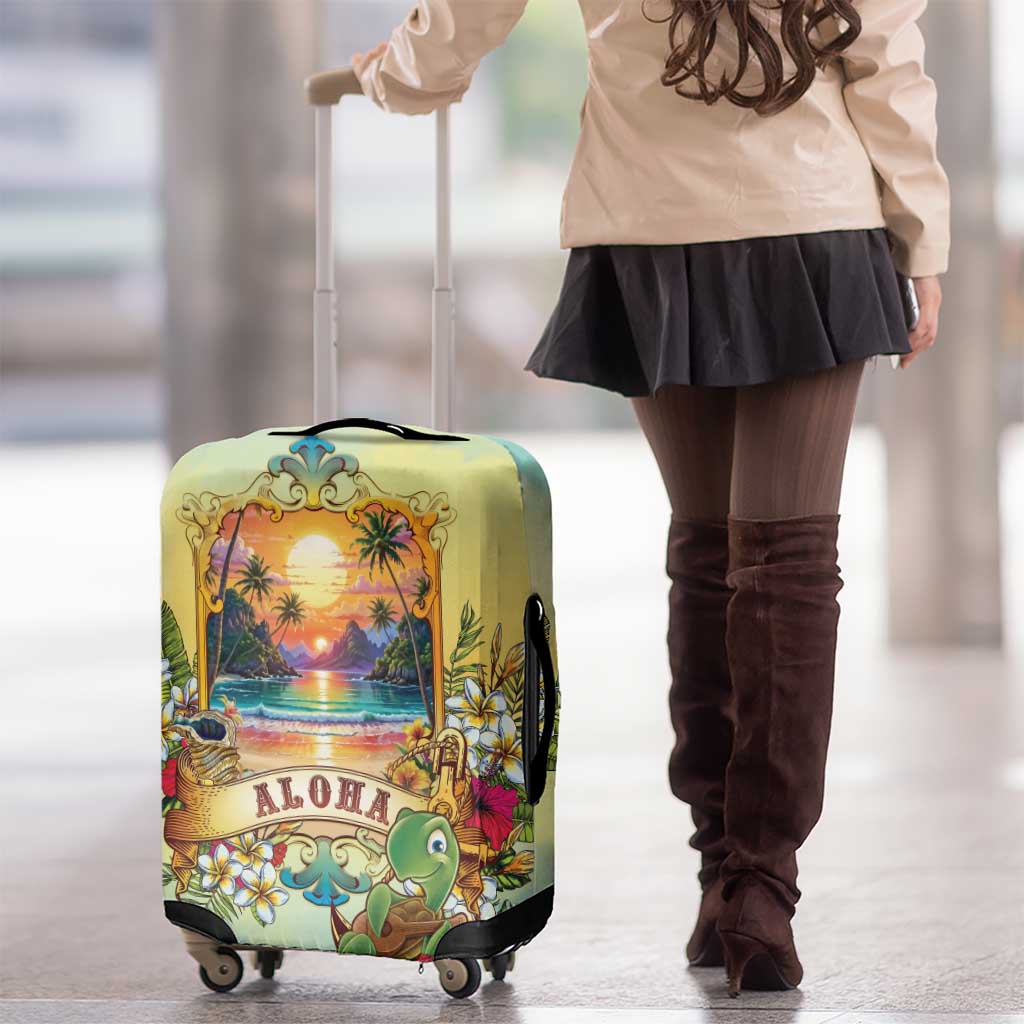Aloha Hawaii Turtle Luggage Cover Retro Style - Polynesian Pride
