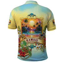 Aloha Hawaii Turtle Polo Shirt Retro Style - Polynesian Pride