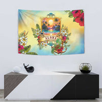 Aloha Hawaii Turtle Tapestry Retro Style - Polynesian Pride