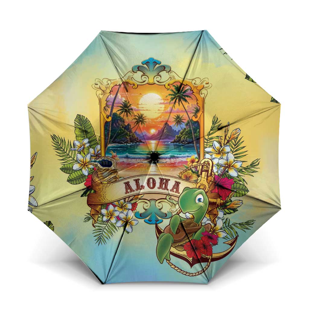 Aloha Hawaii Turtle Umbrella Retro Style - Polynesian Pride