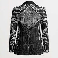 New Zealand Aotearoa Blazer Maori Manta Ray Moko Black - Polynesian Pride
