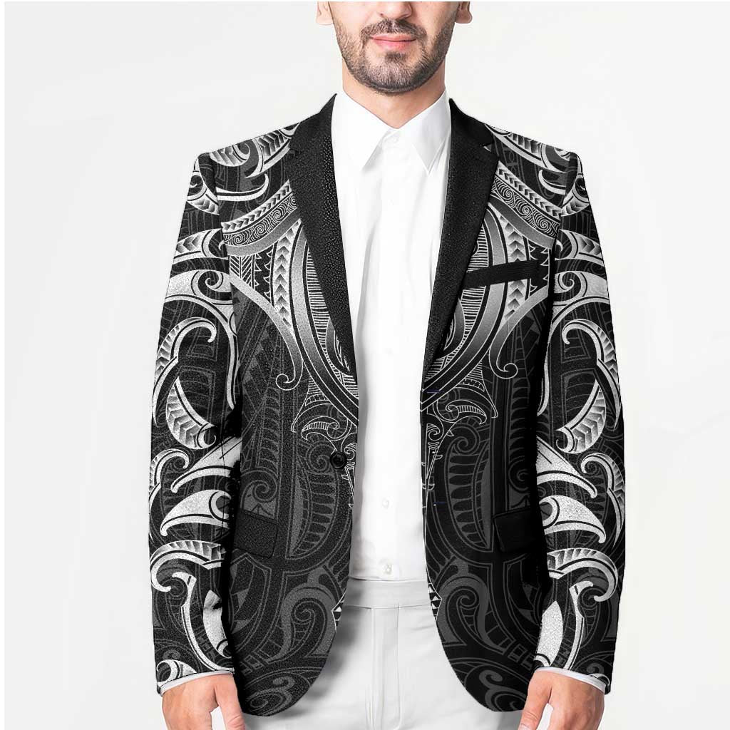 New Zealand Aotearoa Blazer Maori Manta Ray Moko Black - Polynesian Pride