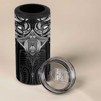 New Zealand Aotearoa 4 in 1 Can Cooler Tumbler Maori Manta Ray Moko Black - Polynesian Pride