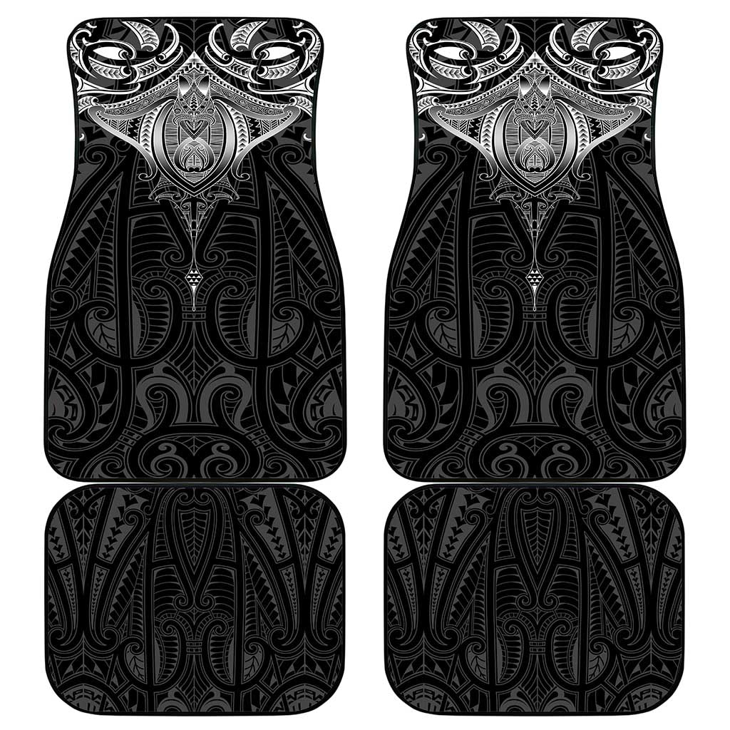 New Zealand Aotearoa Car Mats Maori Manta Ray Moko Black - Polynesian Pride