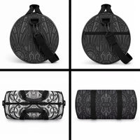 New Zealand Aotearoa Duffle Bag Maori Manta Ray Moko Black