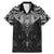 New Zealand Aotearoa Family Matching Mermaid Dress and Hawaiian Shirt Maori Manta Ray Moko Black - Polynesian Pride