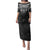 New Zealand Aotearoa Family Matching Puletasi and Hawaiian Shirt Maori Manta Ray Moko Black - Polynesian Pride