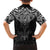 New Zealand Aotearoa Family Matching Tank Maxi Dress and Hawaiian Shirt Maori Manta Ray Moko Black - Polynesian Pride