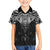 New Zealand Aotearoa Family Matching Tank Maxi Dress and Hawaiian Shirt Maori Manta Ray Moko Black - Polynesian Pride
