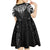 New Zealand Aotearoa Kid Short Sleeve Dress Maori Manta Ray Moko Black - Polynesian Pride
