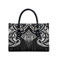 New Zealand Aotearoa Leather Bag Maori Manta Ray Moko Black - Polynesian Pride