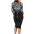 New Zealand Aotearoa Long Sleeve Bodycon Dress Maori Manta Ray Moko Black - Polynesian Pride