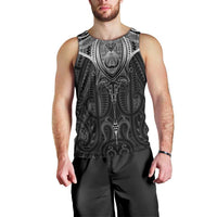 New Zealand Aotearoa Men Tank Top Maori Manta Ray Moko Black LT05 - Polynesian Pride