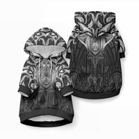 New Zealand Aotearoa Pet Hoodie Maori Manta Ray Moko Black