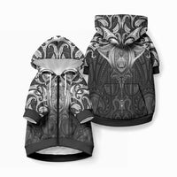 New Zealand Aotearoa Pet Hoodie Maori Manta Ray Moko Black
