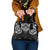 New Zealand Aotearoa Shoulder Handbag Maori Manta Ray Moko Black - Polynesian Pride