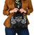 New Zealand Aotearoa Shoulder Handbag Maori Manta Ray Moko Black - Polynesian Pride