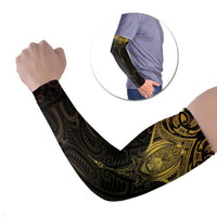 New Zealand Aotearoa Arm Sleeves Maori Manta Ray Moko Gold - Polynesian Pride