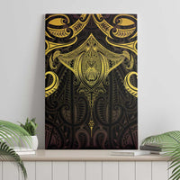 New Zealand Aotearoa Canvas Wall Art Maori Manta Ray Moko Gold LT05 - Polynesian Pride