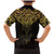 New Zealand Aotearoa Family Matching Mermaid Dress and Hawaiian Shirt Maori Manta Ray Moko Gold - Polynesian Pride