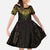 New Zealand Aotearoa Family Matching Mermaid Dress and Hawaiian Shirt Maori Manta Ray Moko Gold - Polynesian Pride