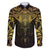 New Zealand Aotearoa Family Matching Mermaid Dress and Hawaiian Shirt Maori Manta Ray Moko Gold - Polynesian Pride