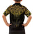 New Zealand Aotearoa Family Matching Tank Maxi Dress and Hawaiian Shirt Maori Manta Ray Moko Gold - Polynesian Pride