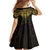 New Zealand Aotearoa Family Matching Tank Maxi Dress and Hawaiian Shirt Maori Manta Ray Moko Gold - Polynesian Pride